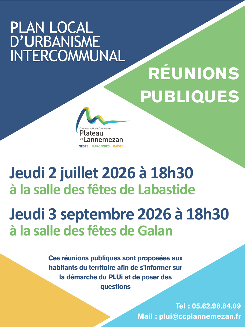 Réunions publiques PLUI 2026